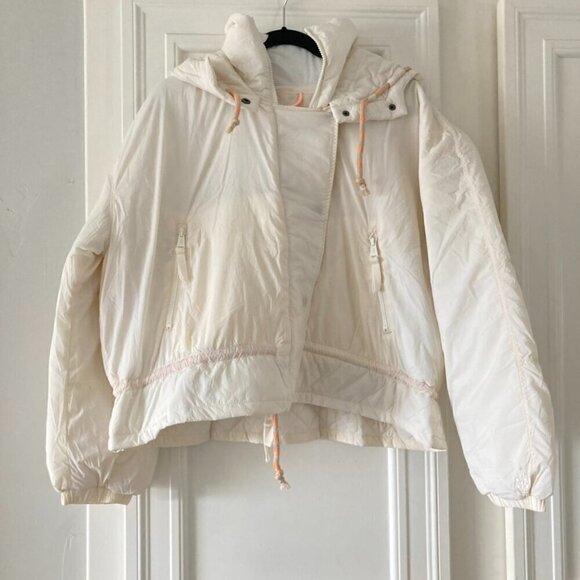 Free People Jackets & Blazers - NWT Free People Cares Round And Round Puffer Jacket Ivory Brushed Sail Sz S